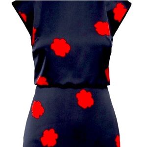 Banana Republic Navy Blue Dress with colorful poppy flower design (NWT) Size 4p